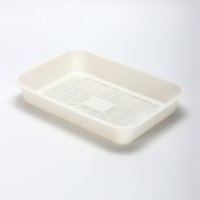 Туалет средний с бортом и сеткой 36 х 26 х 9,  см, лоток бежевый, сетка и борт белые