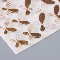 Наклейка интерьерная PVC "Рой бабочек" бело-коричневая 26х15,5 см