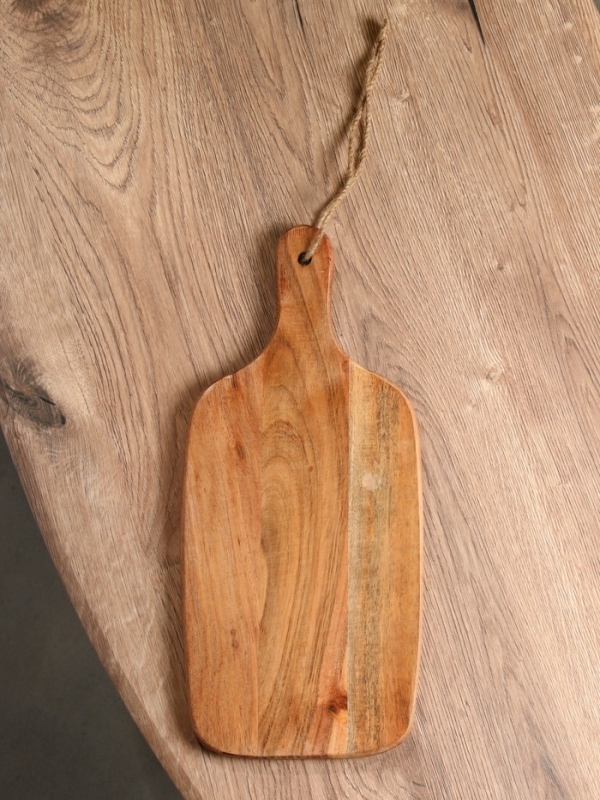 Доска разделочная прямоугольная "Оттенки сирени" дерево манго 41х18 см