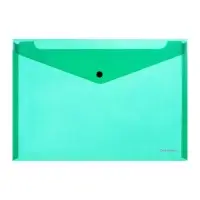 Папка-конверт на кнопке А4, 140 мкм, ErichKrause Fizzy Classic, непрозрачный, тиснение, микс