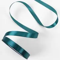Лента атласная, 12 мм, 23&plusmn;1 м, тёмно-бирюзовая №62