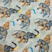 Поднос круглый с бортиками "Мудрый слон" дерево манго 35х35х6,5 см