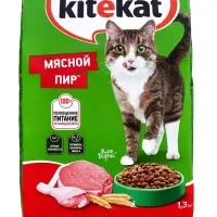 Сухой корм для кошек Kitekat, мясной пир, 1.3 кг