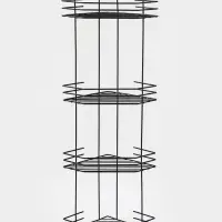 Полка для ванной угловая 4-х ярусная, 20.5&times;20.5&times;72 см, чёрная