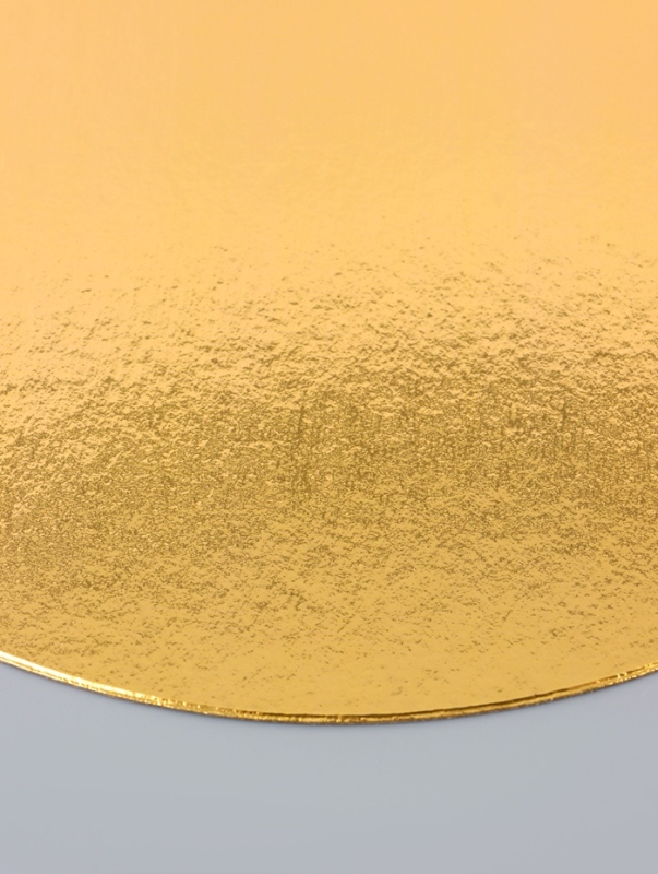 Подложка для торта, 24 см, золото - белая, 0.8 мм