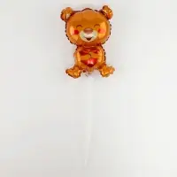 Воздушный шар фольгированный 16" &laquo;Мишка с сердцем&raquo;, фигура, для палочки