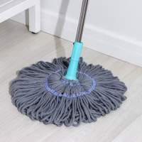 Швабра с отжимом Доляна, насадка из микрофибры &laquo;Чёрная&raquo;, телескопическая окрашенная ручка 120 см, цвет МИКС