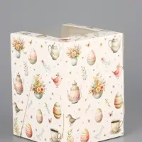 Коробка подарочная пасхальная с окном &laquo;Пасхальное чаепитие&raquo; 9.5&times;9.5&times;12.5 см