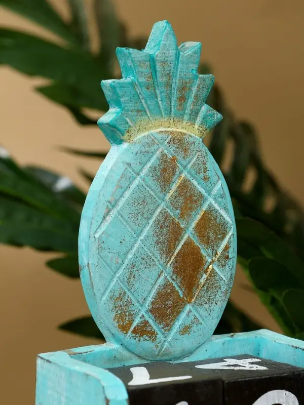 Календарь настольный "Ананас" дерево 11х5х16 см, цв. бирюзовый