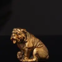 Набор статуэток "Гости, кошка и собака" 7 см, бронза