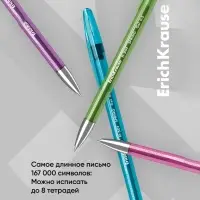 Ручка гелевая ErichKrause R-301 Spring Gel Stick, узел 0.5 мм, чернила чёрные, длина линии письма 600 метров, МИКС