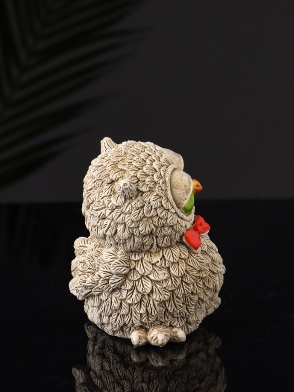 Набор фигур "4 совы на подносе" размер 20х10х10 см, бежевый