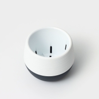 Горшок для цветов с поддоном пластиковый &laquo;Япония&raquo;, 450 мл, d=12 см, h=10 см, цвет белый-графитовый