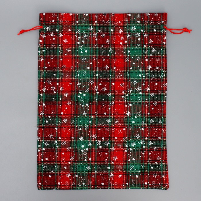 Мешочек подарочный холща &laquo;Мороз и солнце&raquo;, снежинки, 30 х 40 см +/- 1.5 см, Новый год