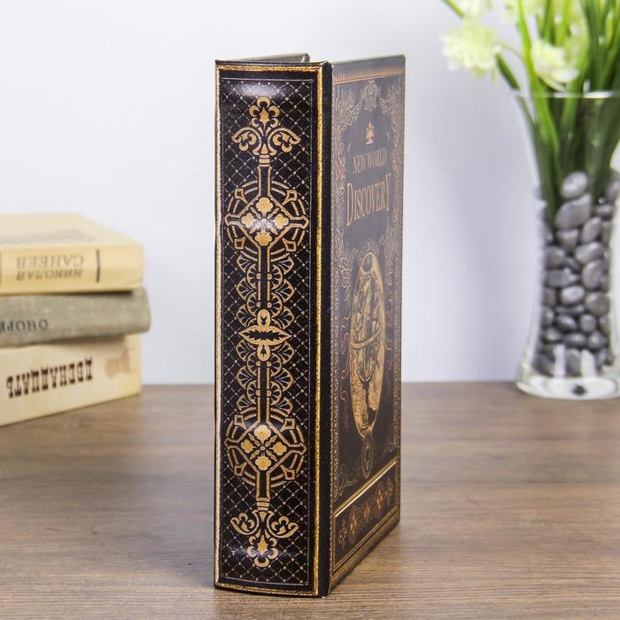 Сейф-книга дерево "Открытие нового мира" кожзам 21х13х5 см