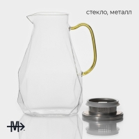 Кувшин стеклянный Magistro &laquo;Богема. Льдинка&raquo;, 1,8 л, 9&times;17&times;20 см, с крышкой