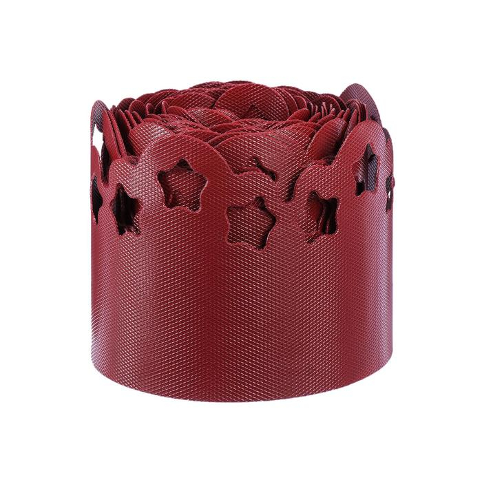 Лента бордюрная, 0.15 &times; 9 м, толщина 1.2 мм, пластиковая, фигурная, красная, Greengo