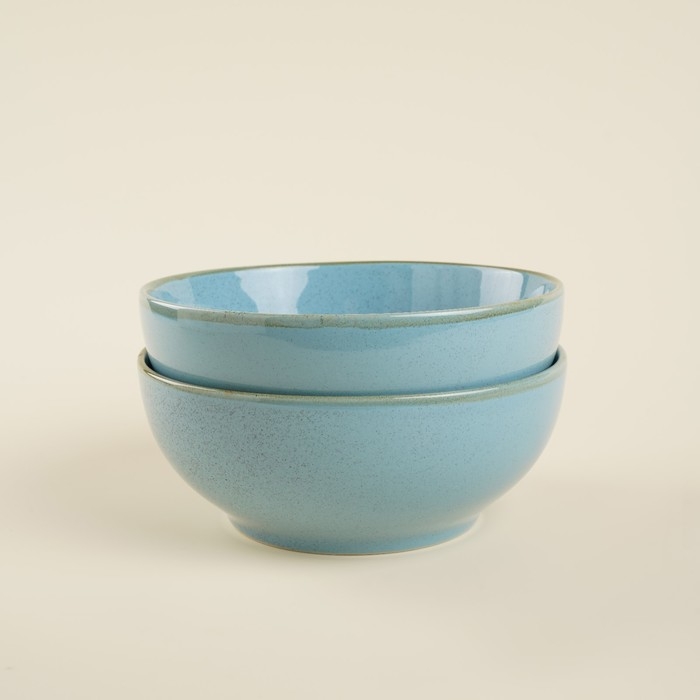 Набор мисок фарфоровых SL Home &laquo;Аззура&raquo;, 1,2 л, d=18,5 см, цвет голубой