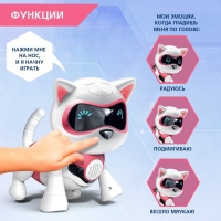 Робот кот &laquo;Джесси&raquo; IQ BOT, интерактивный: сенсорный, свет, звук, музыкальный, танцующий, на аккумуляторе, на русском языке, розовый