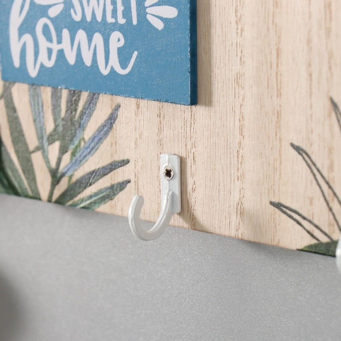Крючки декоративные дерево "Дом, милый дом. Растения" 24х13,5 см