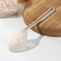 Ложка с прорезями Доляна &laquo;Беж&raquo;, 28,5&times;6,2 см, цвет бежевый