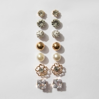 Пусеты 7 пар &laquo;На каждый день&raquo; набор вечеринка, цвет МИКС