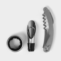 Набор для вина Доляна &laquo;Бутылка&raquo;, 3 предмета: штопор, воронка, кольцо