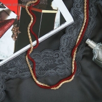 Бусы 2 нити &laquo;Трансформер&raquo; (несколько способов носки), цвет красно-золотой, 118 см