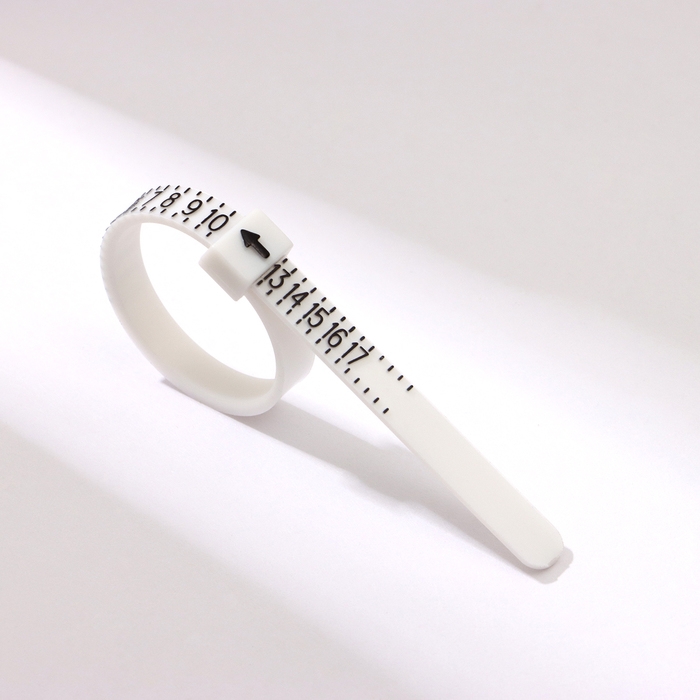 Прибор для измерения размера кольца &laquo;Кольцемер-лента&raquo;, 11,5&times;0,8&times;0,8 см, цвет белый