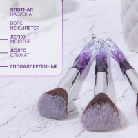 Набор кистей для макияжа &laquo;Luminous&raquo;, 10 предметов, PVC - чехол, цвет чёрный/фиолетовый