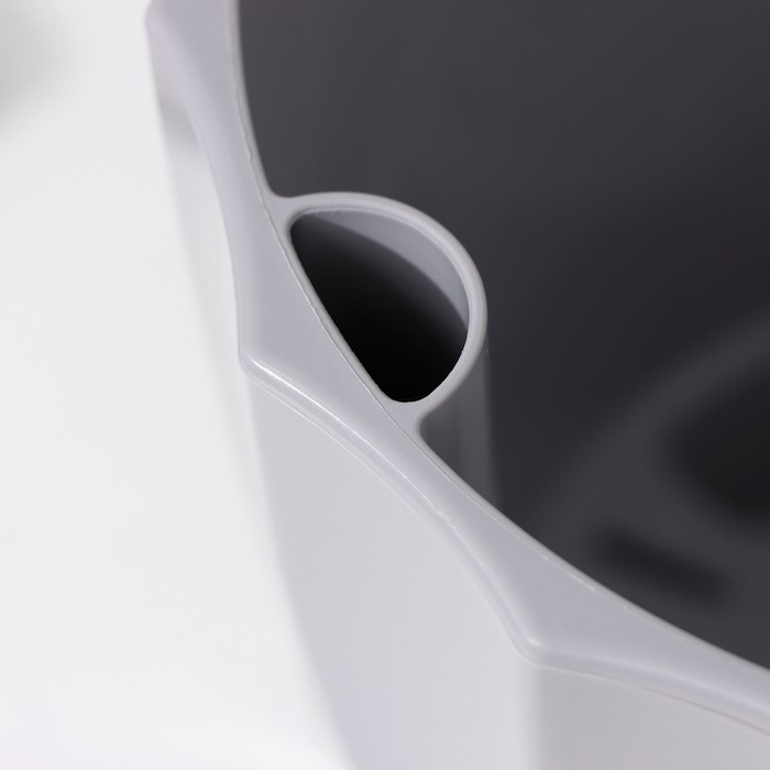 Кашпо для цветов со вставкой &laquo;Флюте&raquo;, 3 л, цвет серый