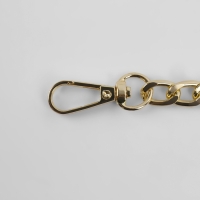Цепочка для сумки, плоская, с карабинами, алюминиевая, 9 &times; 14 мм, 120 см, цвет золотой