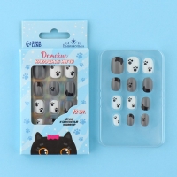 Детские накладные ногти &laquo;Котик&raquo;, 12 шт