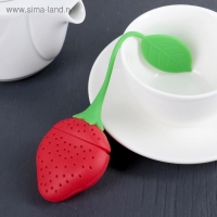 Ситечко для чая Доляна &laquo;Клубника&raquo;, 5&times;19 см, цвет красный