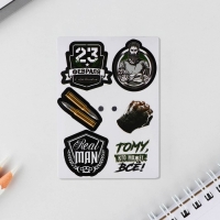 Значок с наклейками &laquo;Настоящему защитнику&raquo;, 6.5 х 9 см