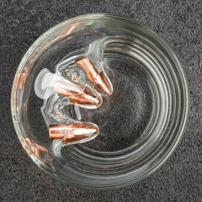 Стакан Стакан "Непробиваемый. 23 февраля", для виски, с пулей, 250 мл