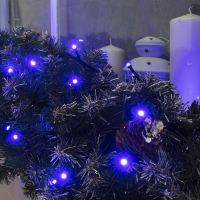 Гирлянда &laquo;Нить&raquo; 10 м, IP44, УМС, тёмная нить, 72 SMD-LED, свечение синее, 220 В