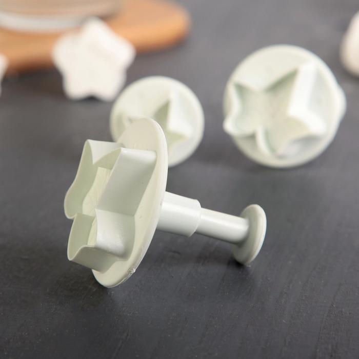 Набор плунжеров кондитерских Доляна &laquo;Листья&raquo;, 3 шт