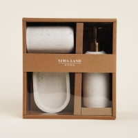 Набор для ванной SL Home, 3 предмета: дозатор, мыльница, стакан