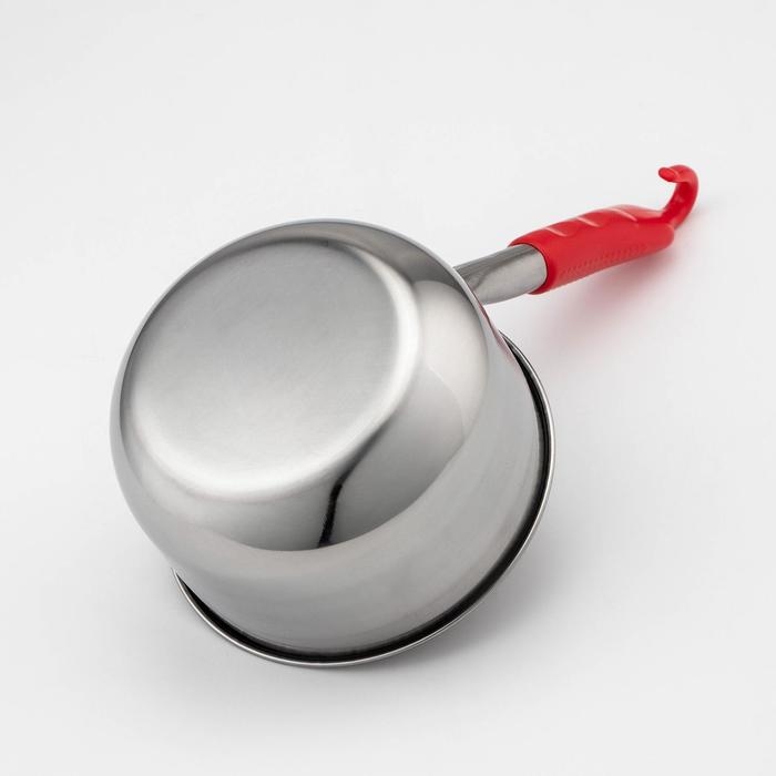 Ковш из нержавеющей стали, 1 л, пластиковая ручка, цвет ручки МИКС