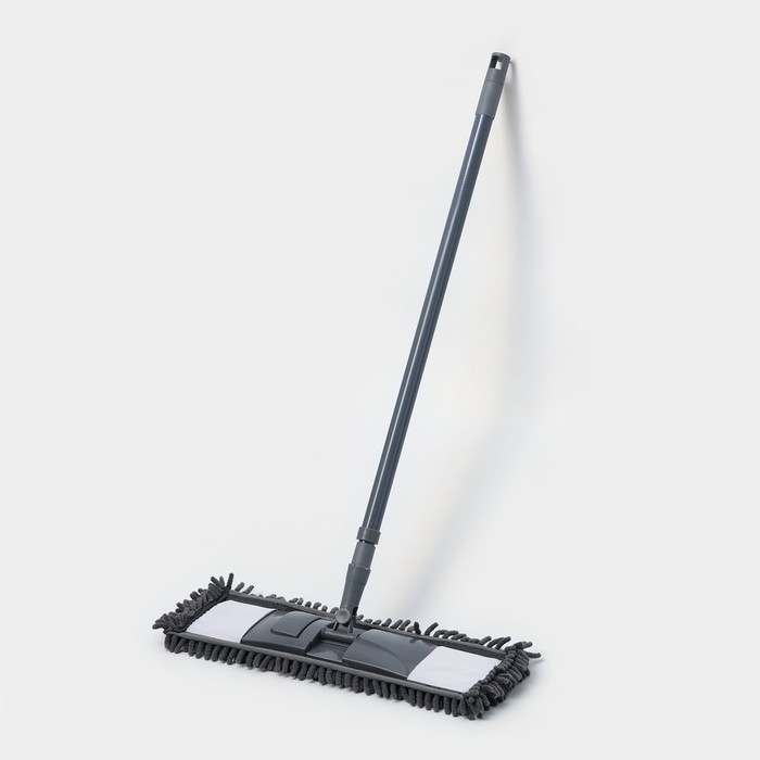 Швабра для мытья пола плоская Доляна, насадка микрофибра букли 42&times;12 см, телескопическая ручка 70(120) см