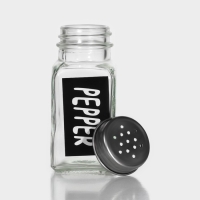 Набор для специй из стекла Доляна &laquo;Стиль&raquo;, 2 предмета: солонка 50 мл, перечница 50 мл, h=7 см