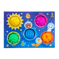 Набор развивающих тактильных мячиков &laquo;Космос&raquo;, с пищалкой, 5 шт, Крошка Я