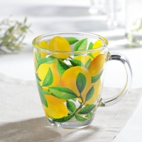 Кружка &laquo;Лимоны&raquo;, стеклянная, 350 мл