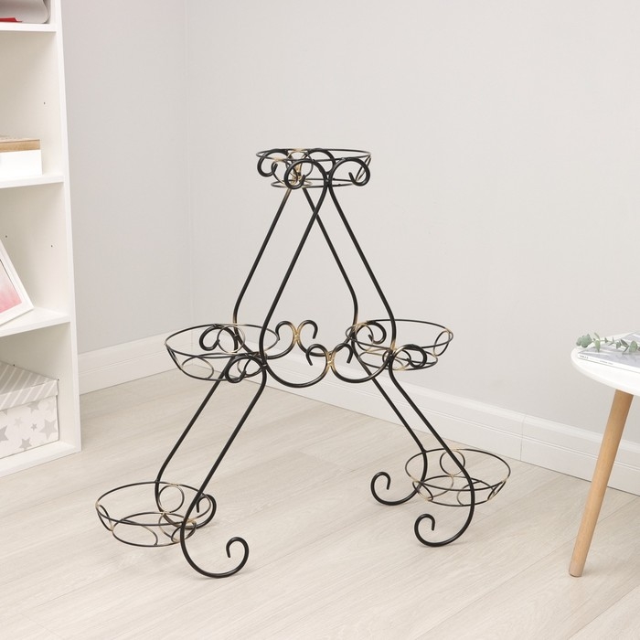 Подставка для цветов &laquo;Букет&raquo;, d=17 см, цвет чёрный