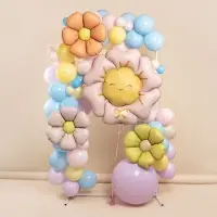 Воздушный шар фольгированный 25" &laquo;Ромашка&raquo;, светло - розовый сатин