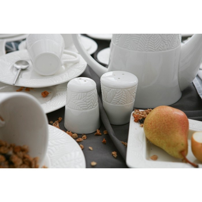 Набор для специй фарфоровый Magistro Сrotone, 2 предмета: солонка, перечница, 90 мл, 6&times;7,5 см, цвет белый