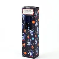 Ручка пластик пиши-стирай с колпачком "Космонавт", синяя паста, гелевая 0,5 мм