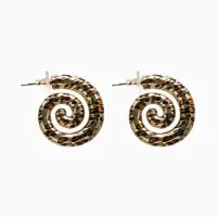Серьги пластик &laquo;Леопард&raquo; ракушка, цвет золото