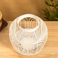 Подсвечник фонарь со стеклянной колбой 19х19х19,5 см, d 8,5 см, металл, цв. Белый